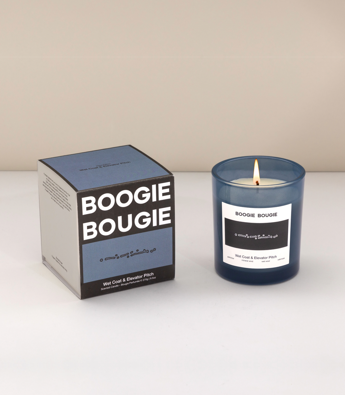 Bougie parfumée Wet Coat &amp; Elevator Pitch - Boogie Bougie