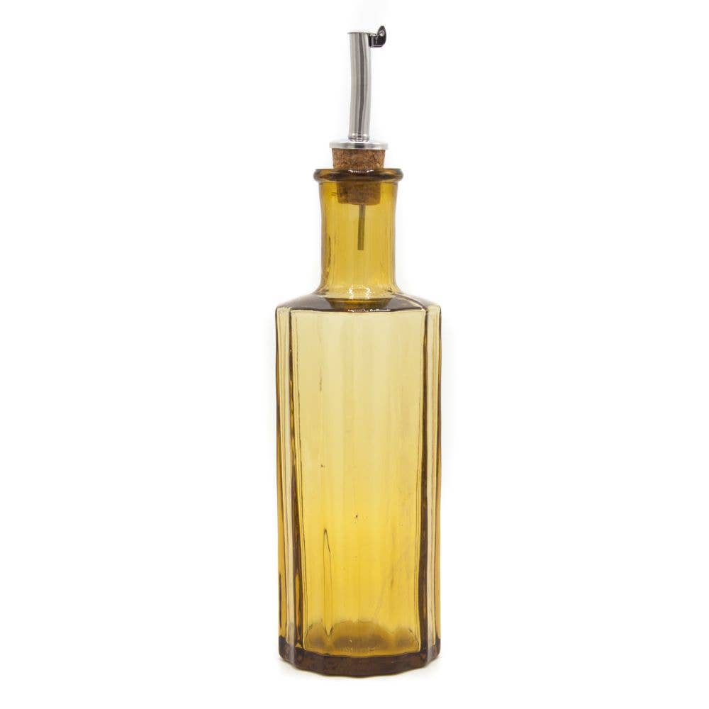 Bouteille à huile ou vinaigre en verre recyclé couleur ambre 30cl