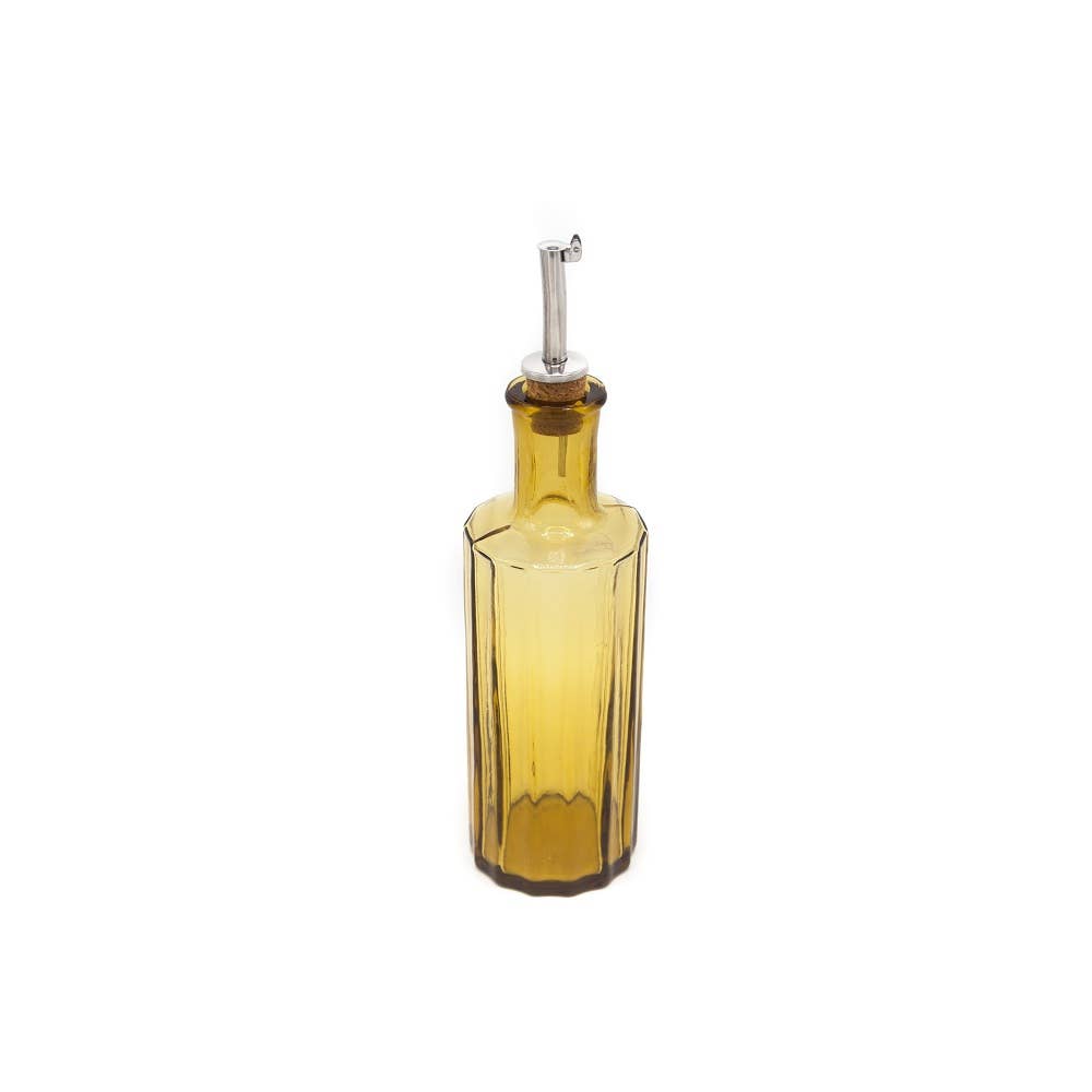 Bouteille à huile ou vinaigre en verre recyclé couleur ambre 30cl