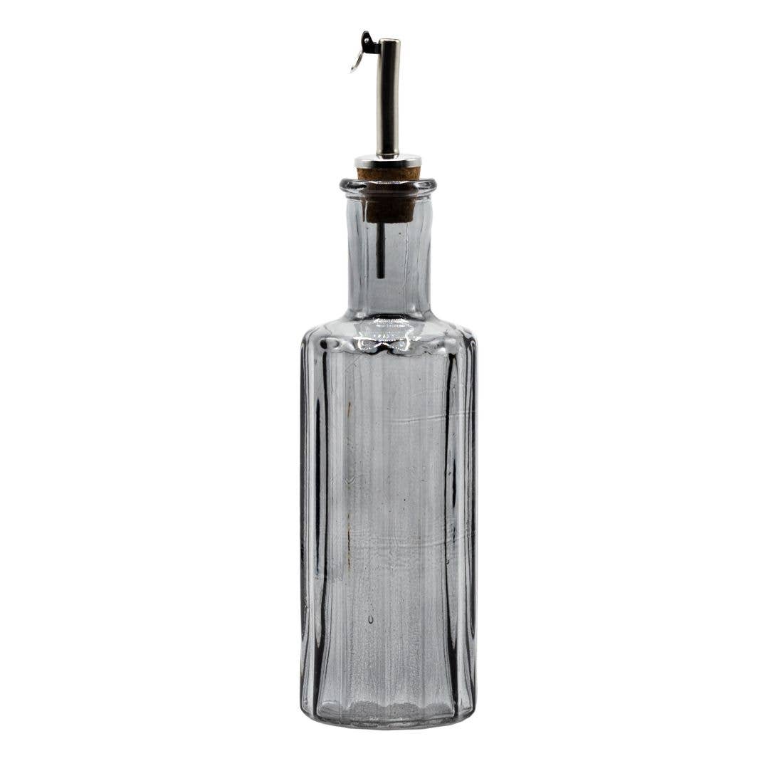 Bouteille à huile ou vinaigre en verre recyclé couleur gris fumé 30cl