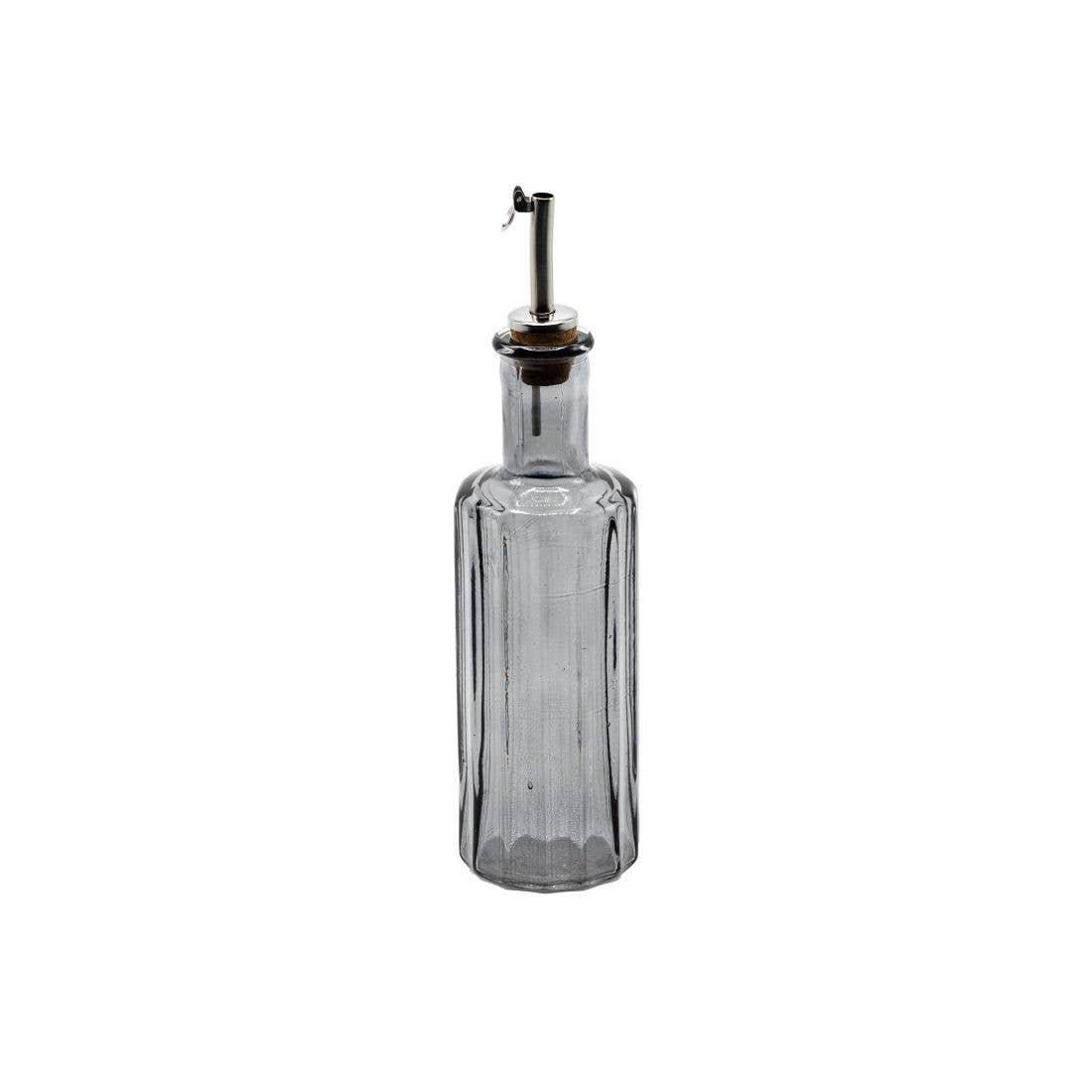 Bouteille à huile ou vinaigre en verre recyclé couleur gris fumé 30cl