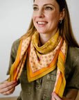 foulard indien orange et kaki