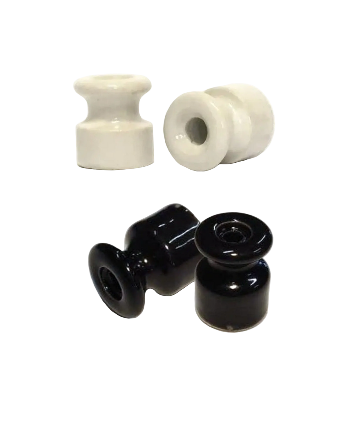 Isolateur en porcelaine blanc ou noir – Installation électrique apparente