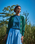 Jupe Chia Rayures larges bleues/blanches - Poudre Organic x Maison Farigoulette