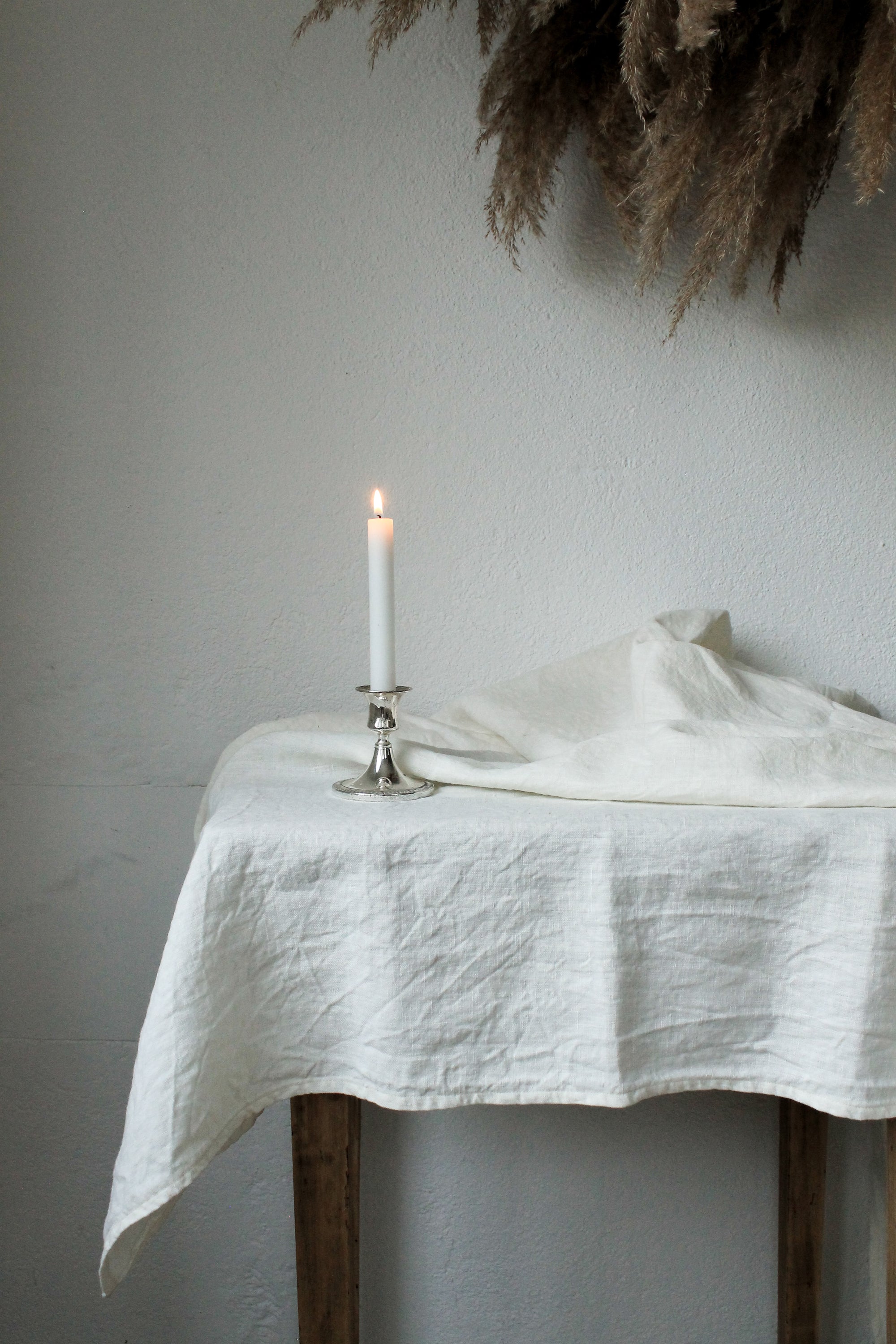 Nappe en lin lavé Blanc cassé