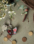 Porte-clés en bois Papillon de Jour 