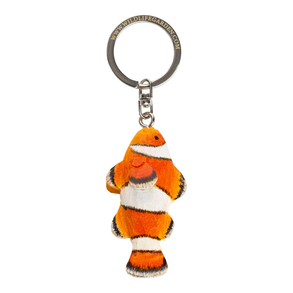 Porte-clés en bois Poisson-clown