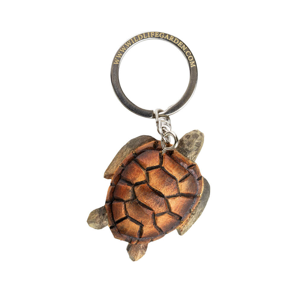 Porte-clés en bois Tortue de mer
