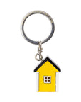 Porte-cles en bois Maison Jaune