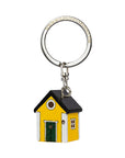 Porte-cles en bois Maison Jaune