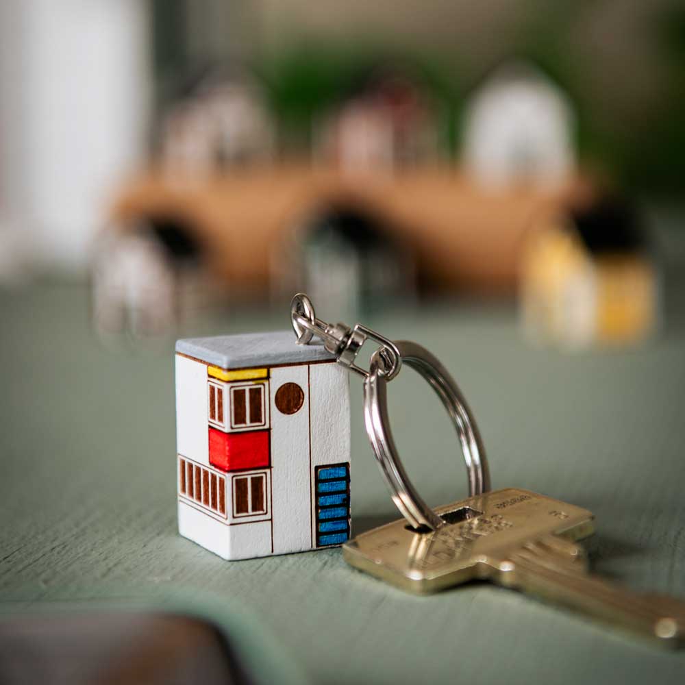 Porte-cles en bois maison De Stijl