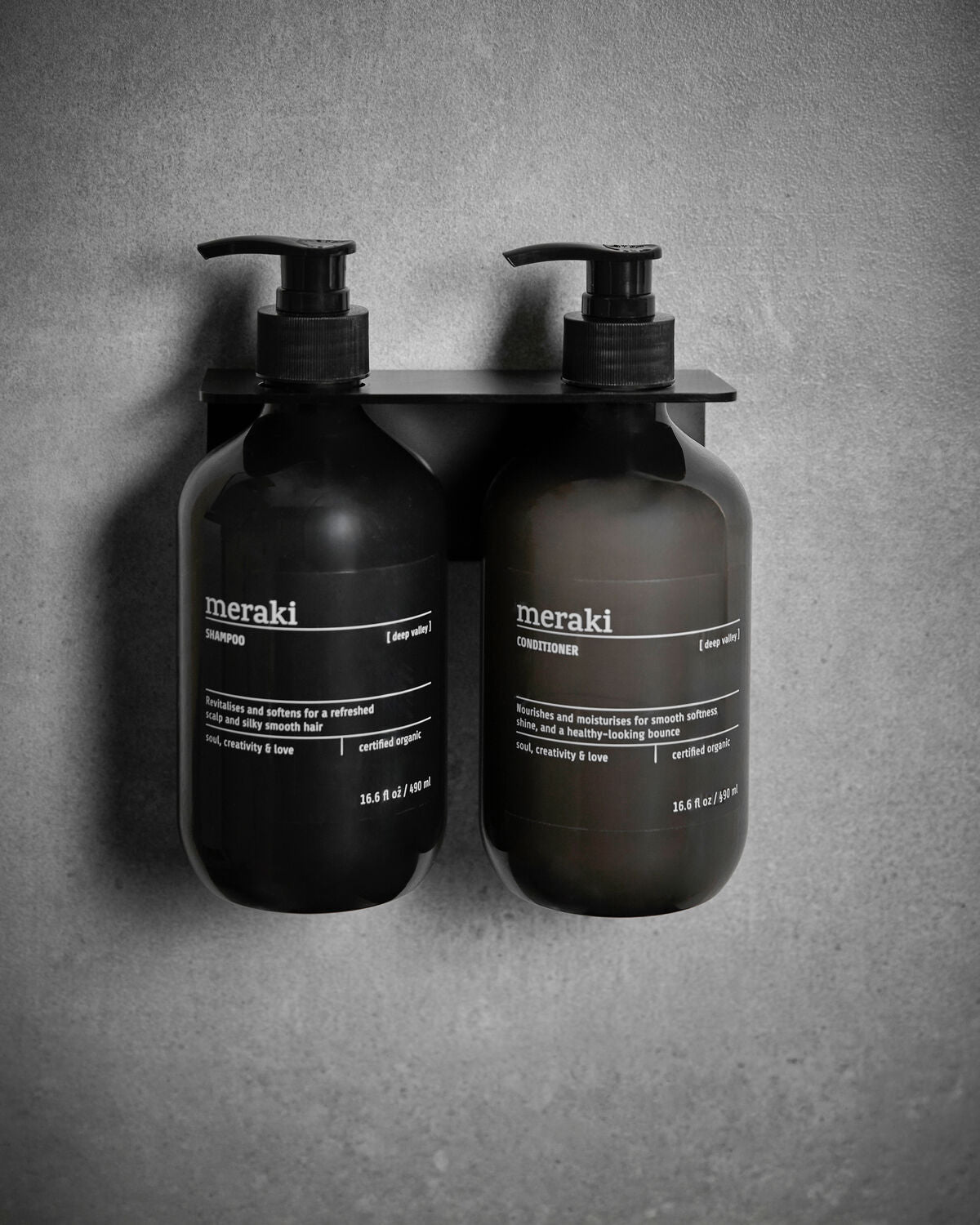 Porte-savon double mural en acier noir brossé Maison Farigoulette
