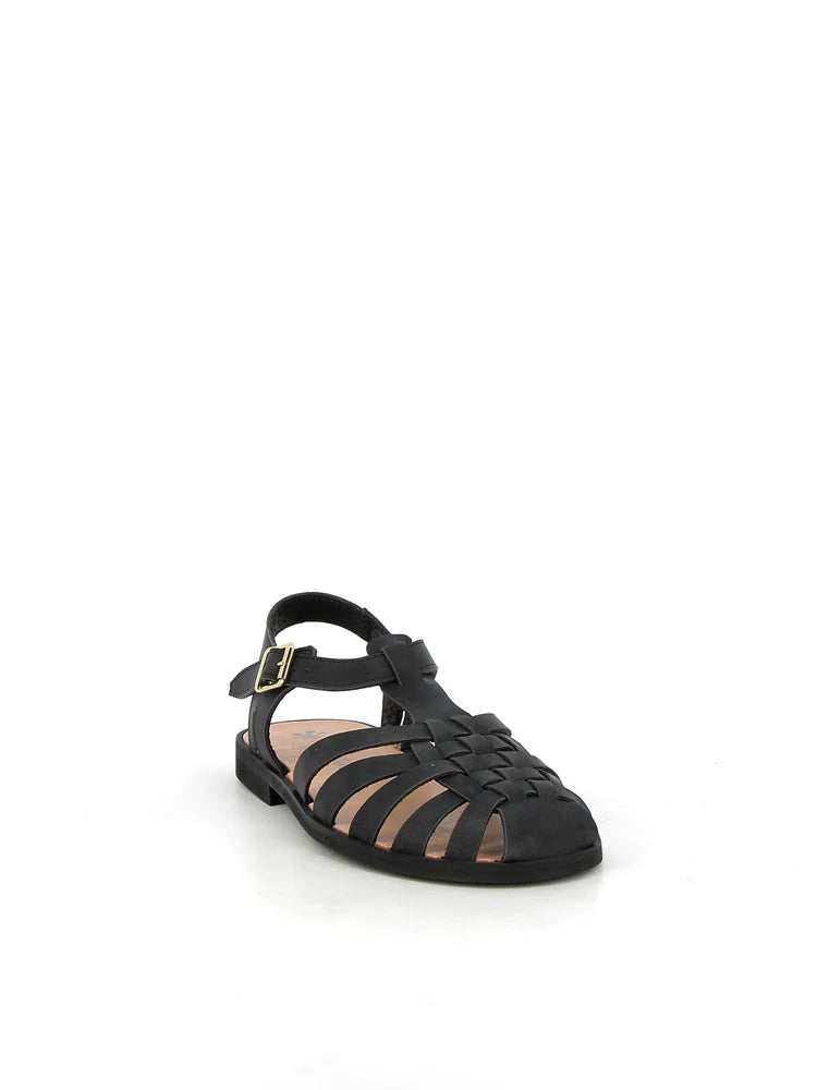 Sandales_Sunville_en_cuir_noir_mat_-_Meduse_x_Maison_Farigoulette