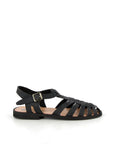 Sandales Sunville en cuir noir mat  - Méduse x Maison Farigoulette