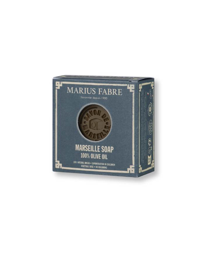 Savon de Marseille avec étui 100% huile d’olive 150g - Marius Fabre - Maison Farigoulette