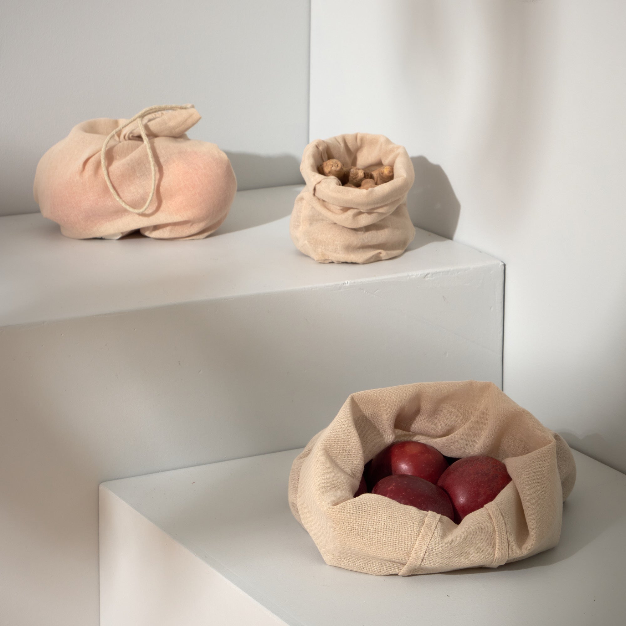 Food Bag en coton bio set de 3 - The Organic Company