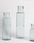 Vase à fleurs cylindrique en verre recyclé transparent maison farigoulette