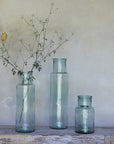 Vase à fleurs cylindrique en verre recyclé transparent maison farigoulette