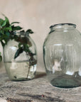 Vase à fleurs en verre recyclé transparent