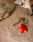Porte-clés en bois Étoile de mer