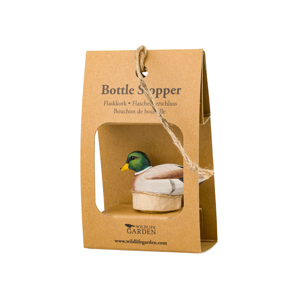 Bouchon de bouteille en bois sculpté à la main – Colvert