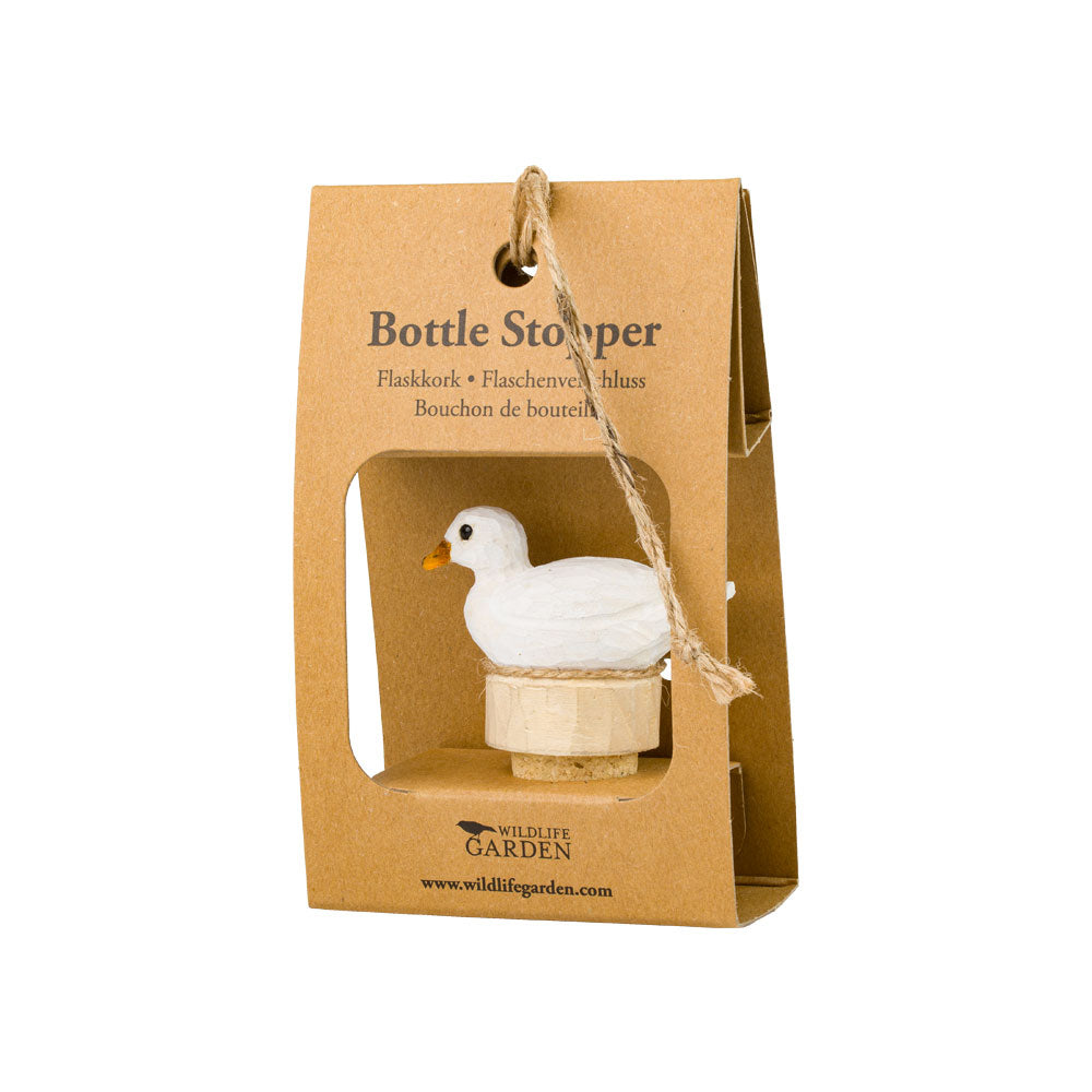 Bouchon de bouteille en bois sculpté à la main – Canard