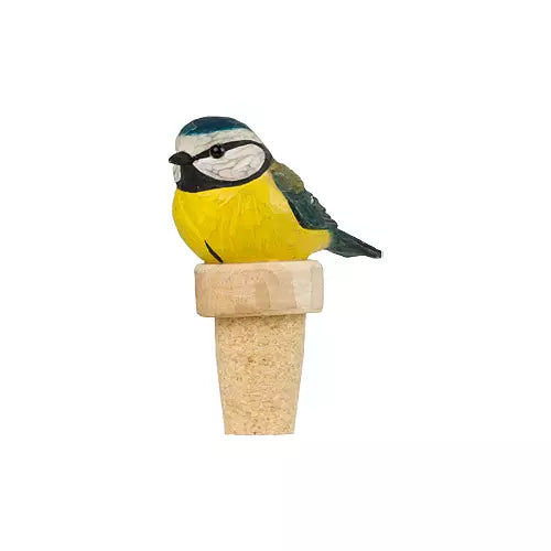 Bouchon de bouteille en bois sculpté à la main – Mésange