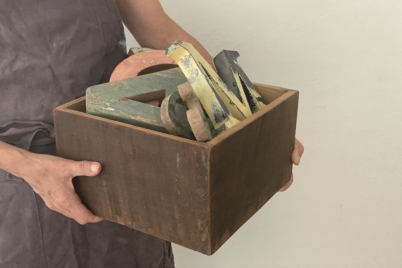 Grande caisse en teck ancien recyclé