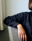 Cardigan Pétale Laine Speckled Black - Poudre Organic