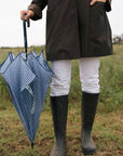 Parapluie long anti-vent - Vichy bleu