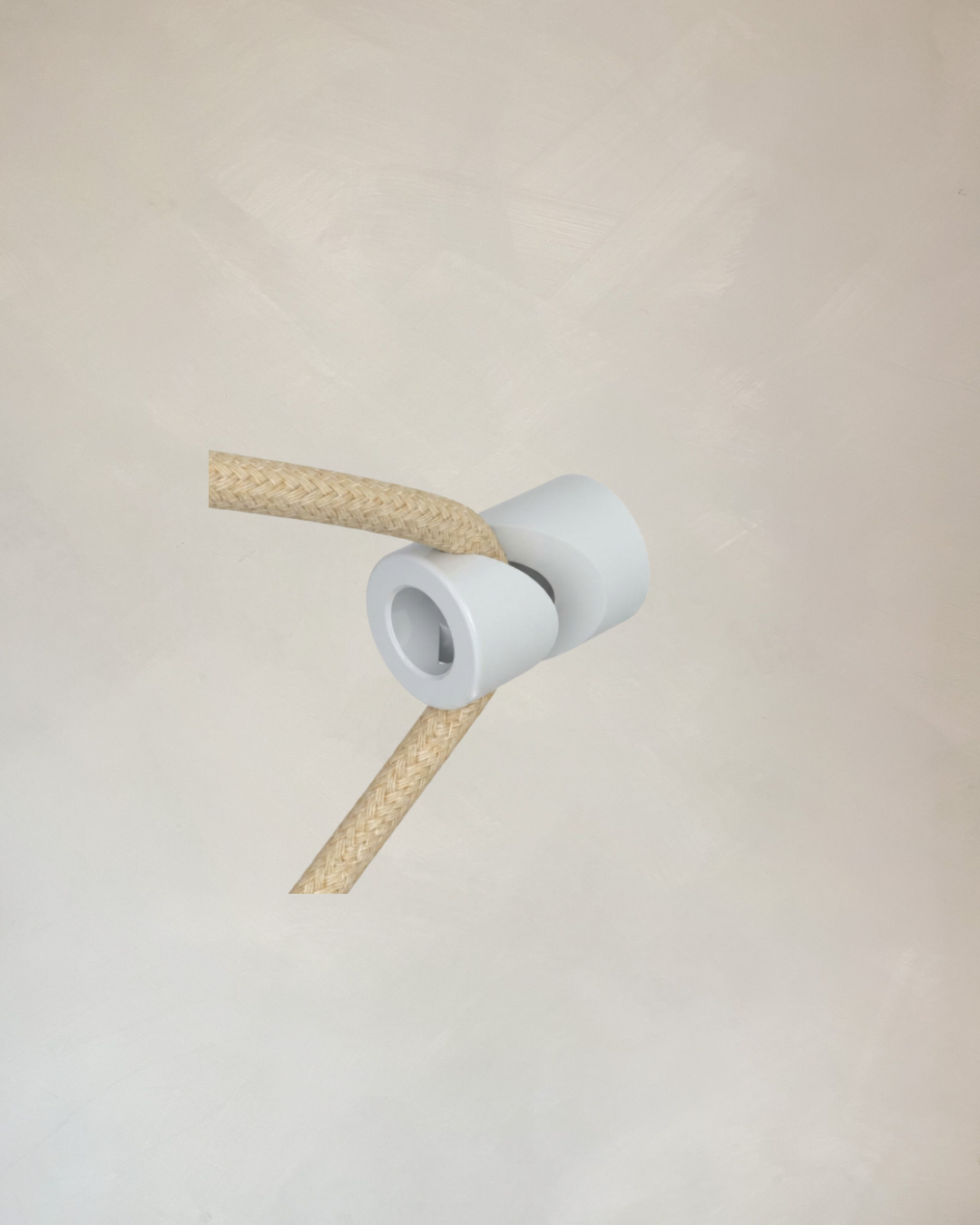 Crochet de décentralisation pour câble électrique en textile - Blanc