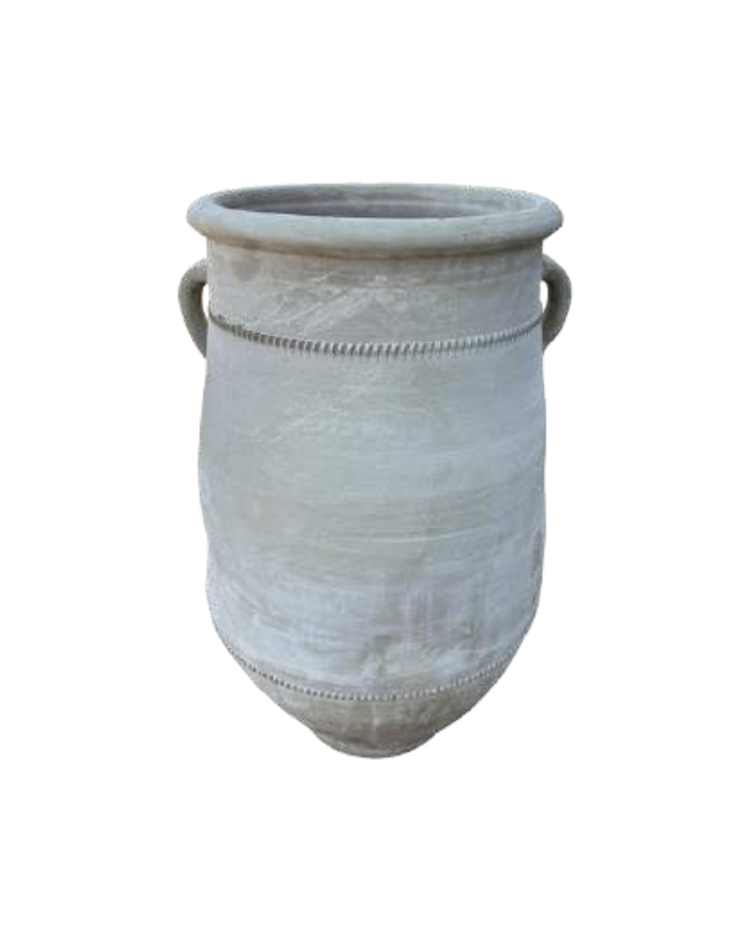 Jarre provençale, pot en terre cuite blanche, poterie artisanale Provence Vaucluse Maison Farigoulette L'Isle-sur-la-Sorgue