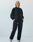 Chemise Yoko en coton bio washed black - lavie