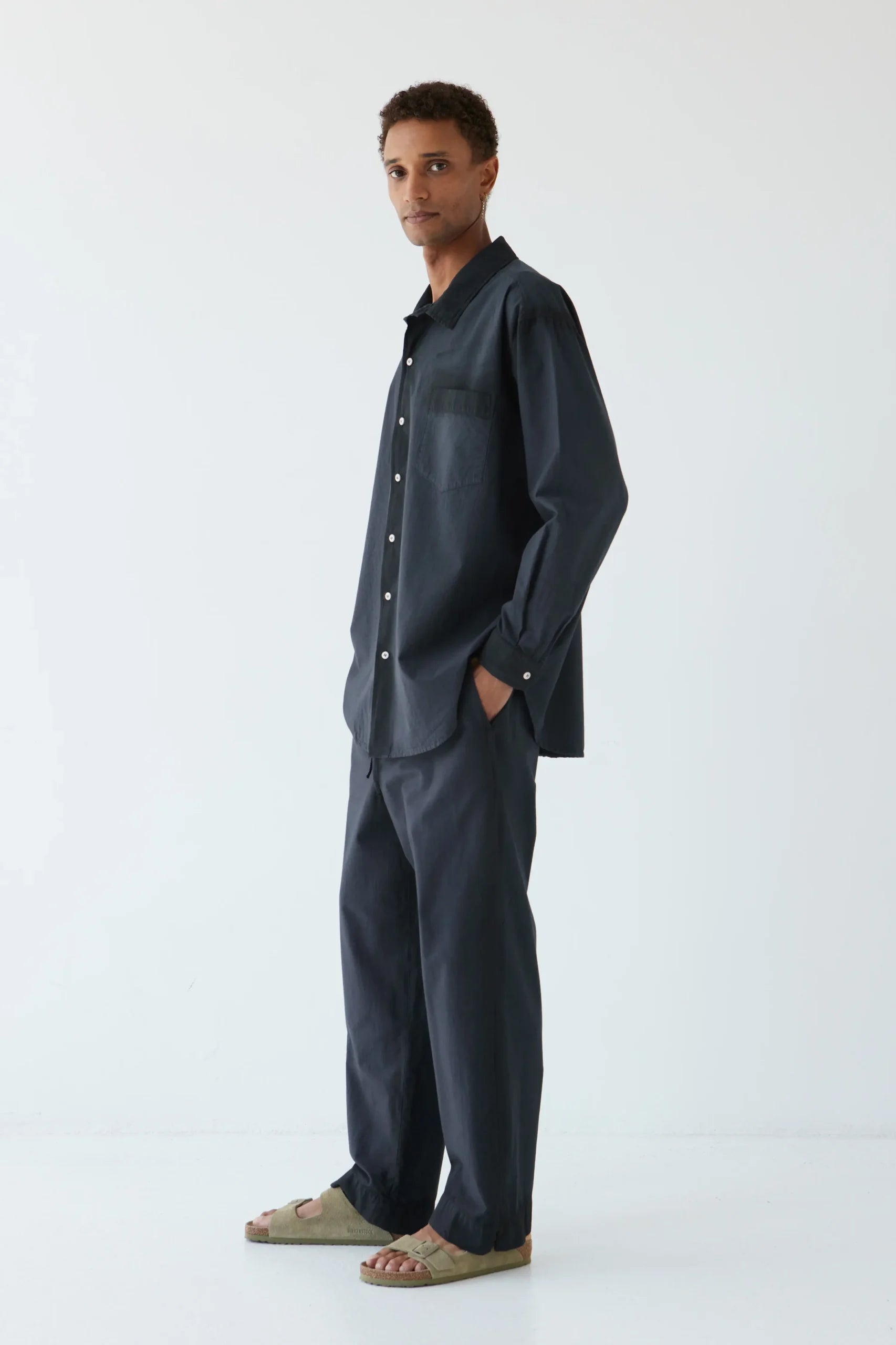 Chemise Yoko en coton bio washed black - lavie