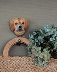 Patère murale animal bois sculpté à la main - Golden Retriever