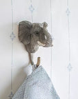 Patère murale animal bois sculpté à la main - Éléphant