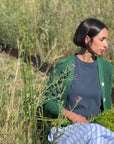 Cardigan Maté coton Herbe Verte - Poudre Organic