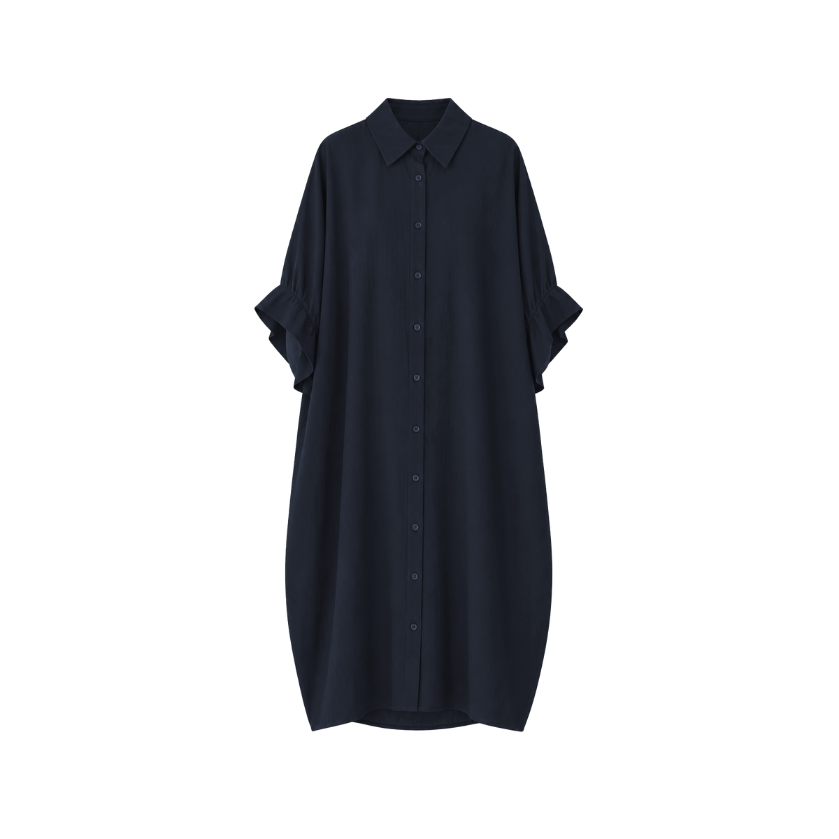 Robe chemise Oriane manche courte - Bleu Nuit