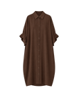 Robe chemise manche courte - chocolat
