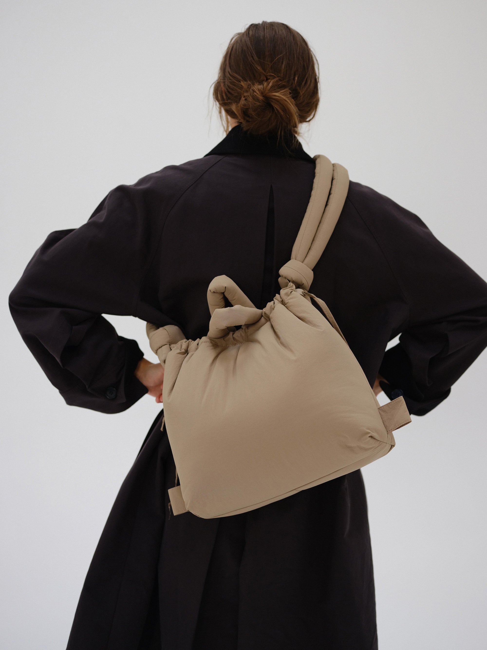 sac en nylon imperméable beige