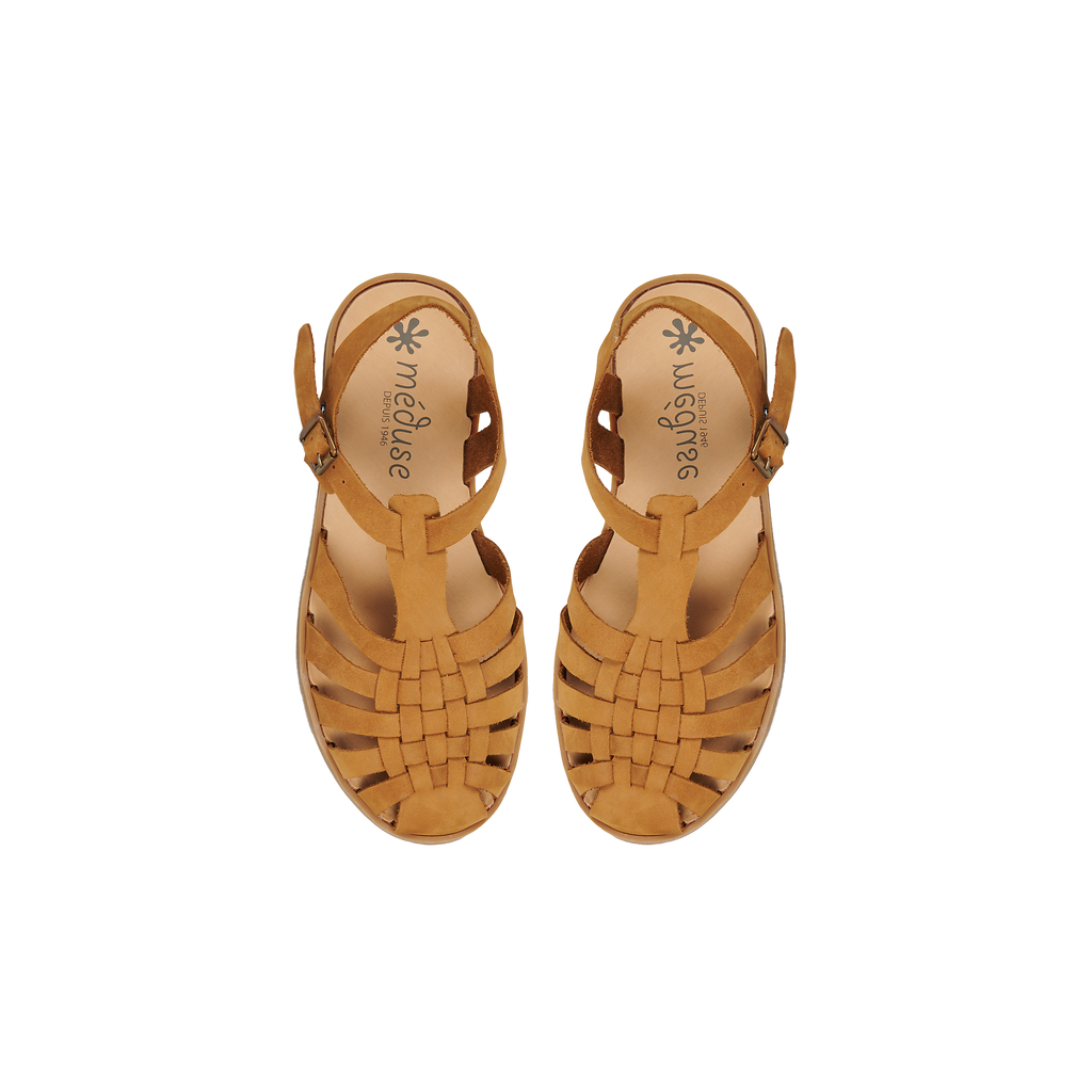 Sandales Sunville en cuir cognac - Méduse – MAISON FARIGOULETTE