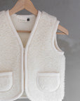 Veste sans manches laine - enfant - écru