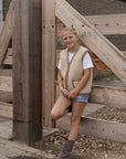 Veste sans manches laine - enfant - camel
