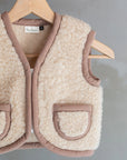 Veste sans manches laine - enfant - camel